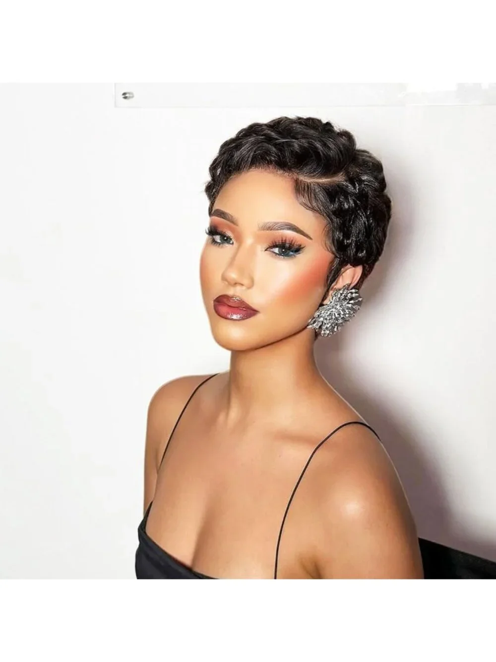 Curly Pixie Cut Wig for Women | 13x4 HD Lace Front, Glueless, Short Bangs